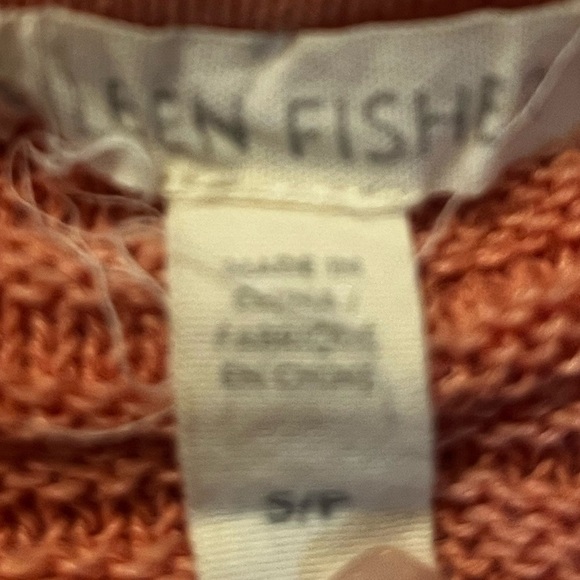 Eileen Fisher Organic Linen Melange Round Neck Top Tunic Peach Sz SP Women - Picture 8 of 8
